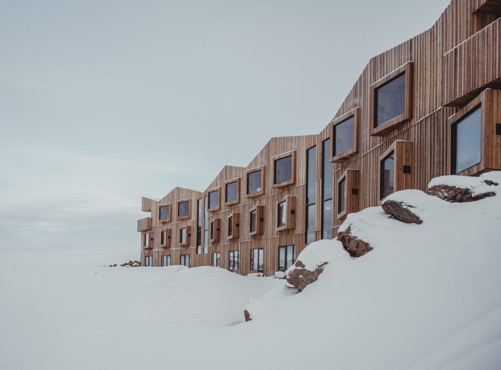 Kerlingarfjöll Iceland’s Remote Retreat for Rest and Restoring. hb exterior winter cr 1223 unl 24